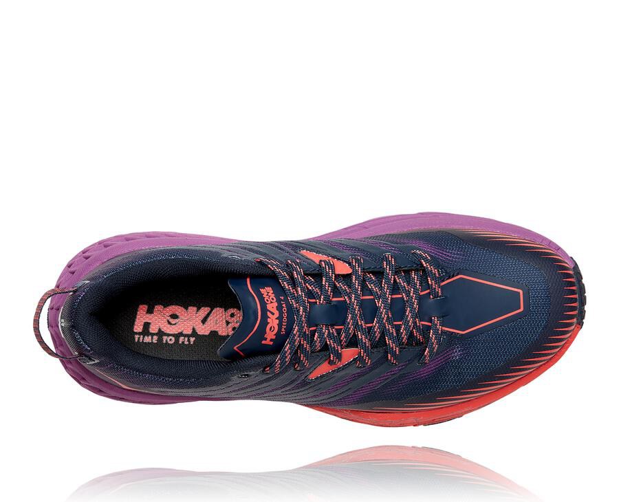 Zapatillas Trail Hoka One One Mujer - Speedgoat 4 - Azul Marino - UNP856024